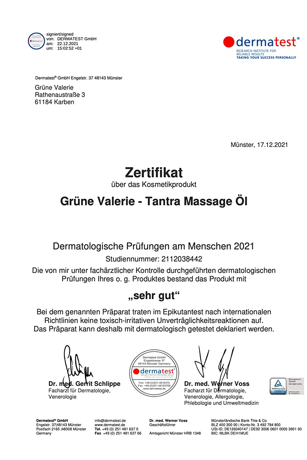 GRÜNE VALERIE® Massageöl Tantra