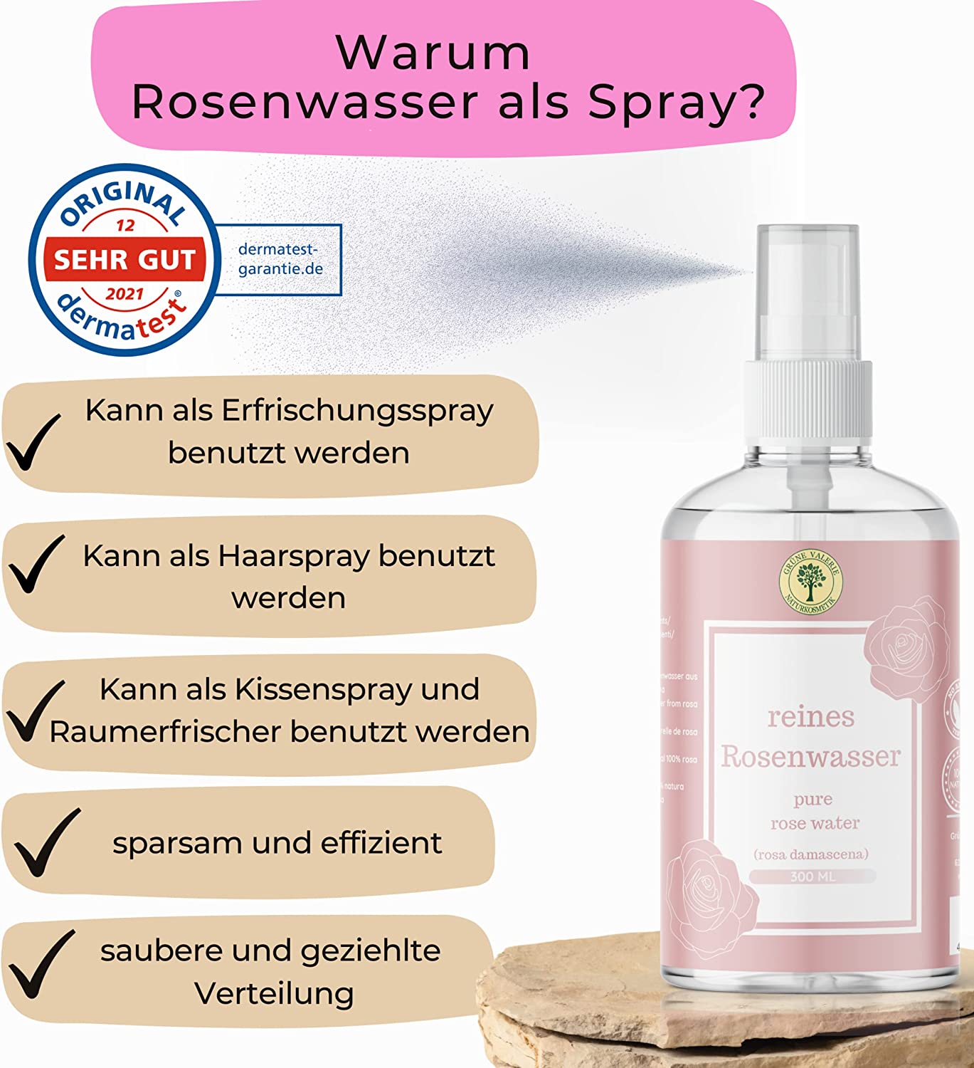 Rosenwasser Spray - XXL 300 ML